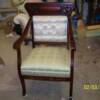 Mahogany Arm Chair - refinished and coordinated upholstery by Dave Stacy